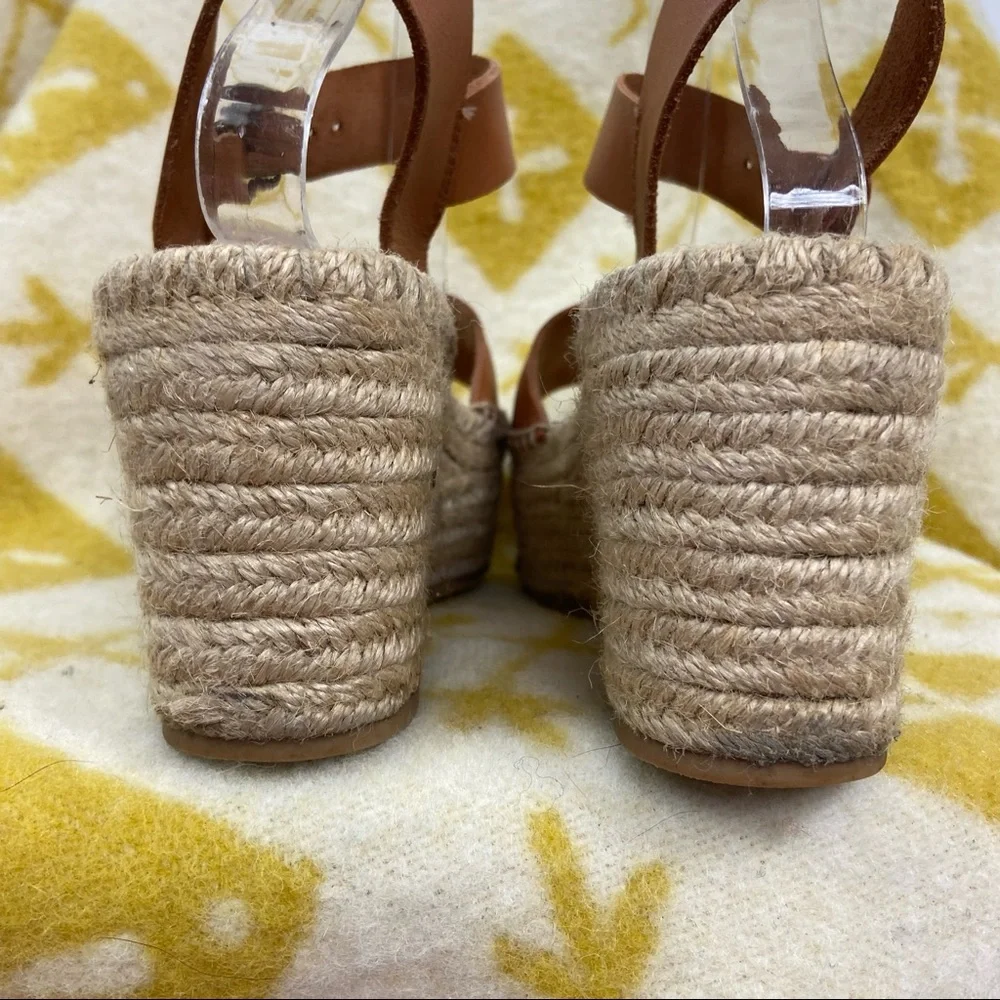 Soludos Minorca Leather Espadrille Platform Sandals size 8